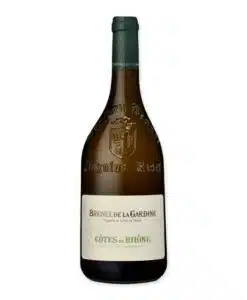 Ervaar Côtes du Rhône Blanc aoc 'Brunel de la Gardine', een prachtige Franse witte wijn met noten van witte bloemen en abrikoos, perfect voor elke gelegenheid.