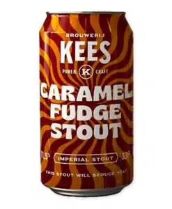 Kees Caramel Fudge Stout biedt een complexe mix van karamel en chocolade, ideaal bij zowel hartige als zoete gerechten.