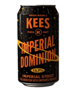 Ervaar Kees Imperial Dominion Imperial Stout: een diepe, rijke Nederlandse stout met lagen van chocolade en mout, perfect voor koude avonden.