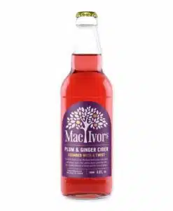 Geniet van Macivors Plum & Ginger Irish Cider, een prachtige Ierse cider die zowel zoet als kruidig is, perfect voor elke gelegenheid.