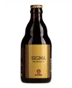 Alvinne Sigma is een donker zuur bier (8%) met zoet-zure balans. Complex