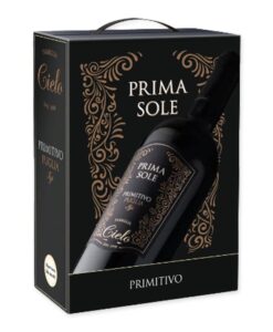 Cielo Primasole Primitivo in 3L BiB. Krachtig rood uit Puglia met 4.0 Vivino-score. Lang houdbaar
