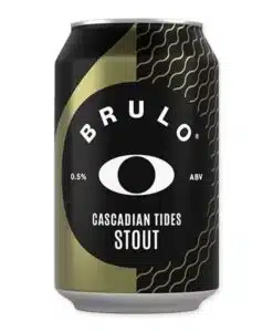 BRULO Cascadian Tides is een alcoholvrije Black IPA (0.5%) met geroosterde mout
