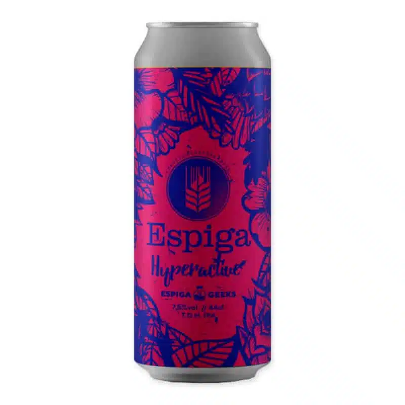 Cervesa Espiga Hyperactive is een Triple Dry Hopped IPA (7