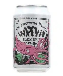 De Kromme Haring Inktvis Black IPA 33cl combineert fruitige hoparoma’s met subtiele roast. Verfrissend