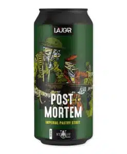 Laugar Post Mortem is een krachtige Imperial Pastry Stout (11%) met tonen van cacao