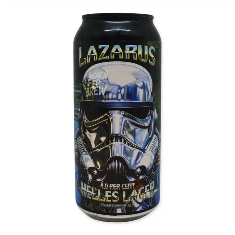 Original Stormtrooper Beer Lazarus is een frisse Helles lager (4%) met subtiele mouttonen
