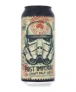 Stormtrooper Beer Post Imperial Pale Ale is een lichte en smaakvolle session Pale Ale (4%) met fris fruit en een zachte bitterheid. Ideaal als dorstlesser.